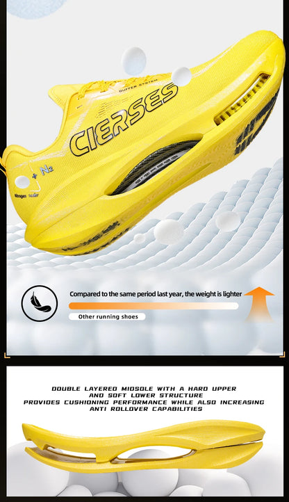 CIERSES New Carbon Fiber Marathon Racing Training Shoes Breathable And Shock-Absorbing Air Cushion Men's Casual Sports Shoes