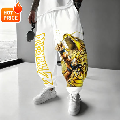 Son Goku Anime Dragon Ball Harajuku vinterbukser i bomuld til mænd Super Saiyan streetwear afslappede sweatpants med manchetter til kvinder unisex Y2K