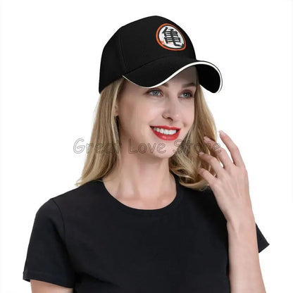 DBZ Kanji Print Cappellino da baseball da uomo Cappello da sole regolabile Cappellino da camionista di lusso Cappellino a sandwich da donna Cappellini casual con chiusura a scatto Cappellini a secchiello Cappellini da golf