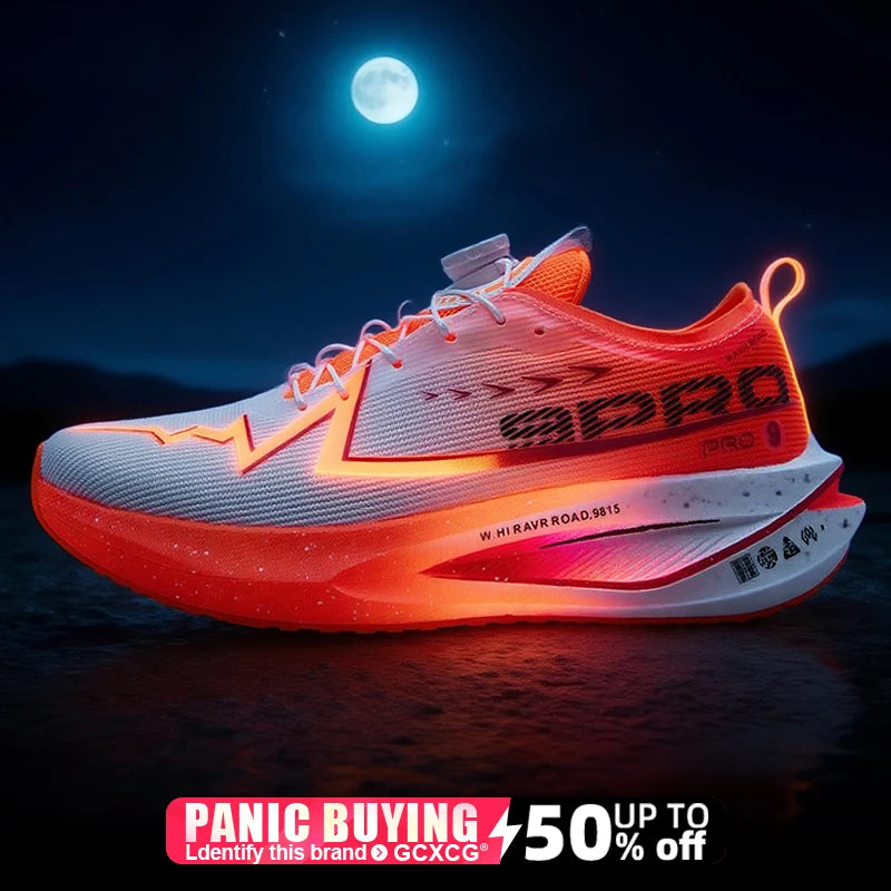 Scarpe da corsa da maratona da uomo con soletta in carbonio, sportive specializzate, traspiranti e leggere; scarpe da ginnastica da donna comode, sportive e antiscivolo
