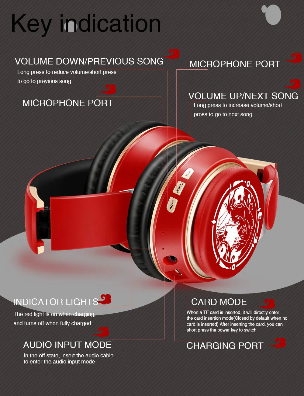 Bluetooth 5.3 Wireless Headphones with Microphone, Stereo Foldable Headset, MP3 FM Radio, Kids Gaming Earphones, Student Gift Headphones