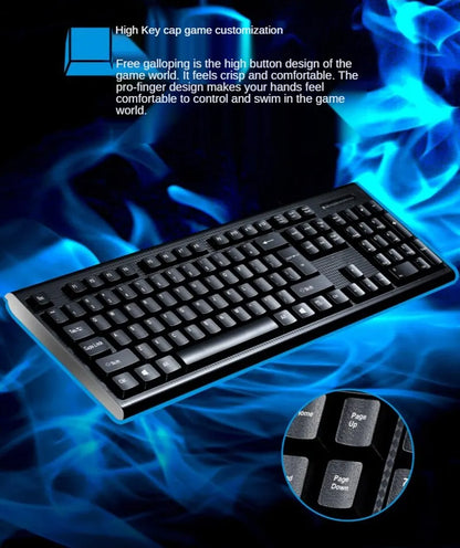 Q9 Wired USB Keyboard 104-Key Business Office Keyboard for Desktop & Laptop, Full-Size Wired USB Keyboard for Home, Office & Windows/Mac