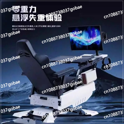 Luxury Gaming Cockpit Chair Multi Functional Office Computer Chair with Adjustable Desk, Ergonomic Long Sitting Gaming Workstation Seat