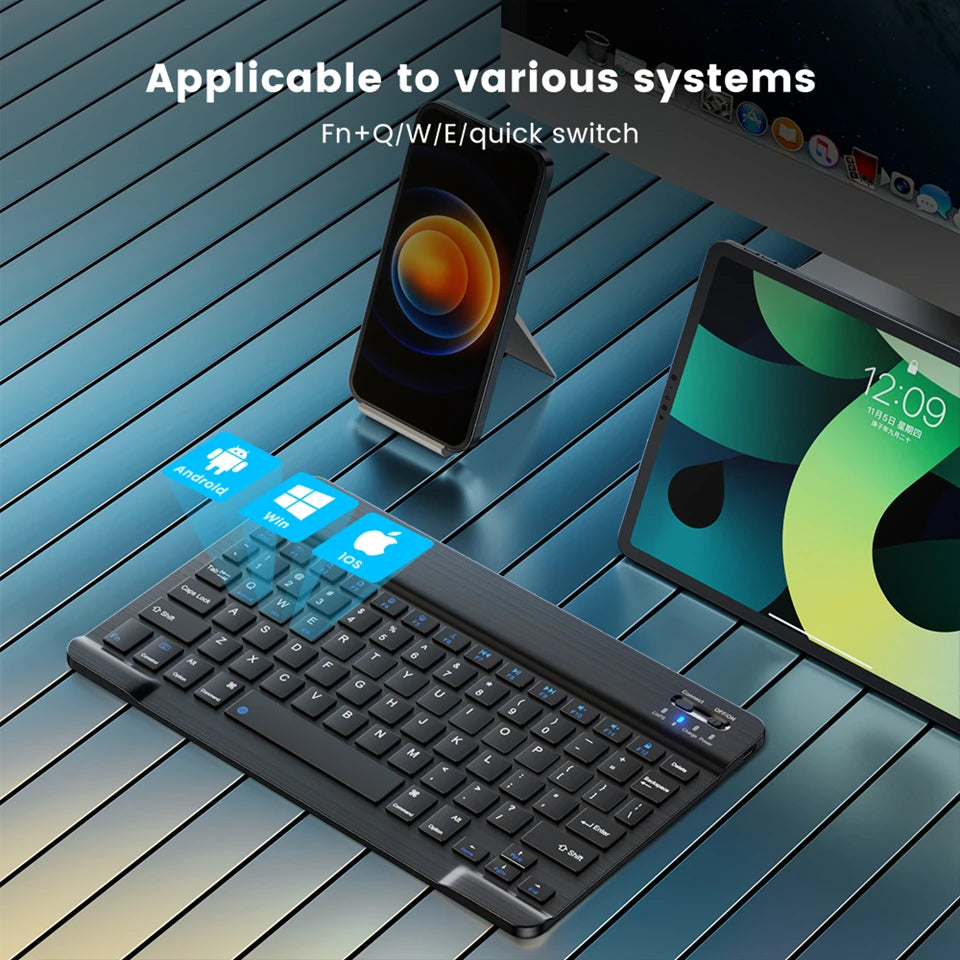 Wireless Keyboard Spanish French Azerty Russian Korean With N Mini Bluetooth For iPad Mac Tablet PC Phone Cell Laptop And Mouse