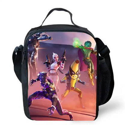 Sacos de Almoço para Crianças, Sacos de Piquenique Escolares Cartoon Fort-nite para Meninas e Meninos, Sacos de Almoço Térmicos para Crianças, Portáteis e Leves