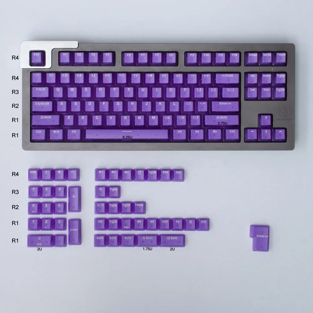 132 Keys OEM Profile Transparent Clear Keycaps For Mx Switch Mechanical Keyboard ABS Keycap RGB backlit Game Keyboard Key caps