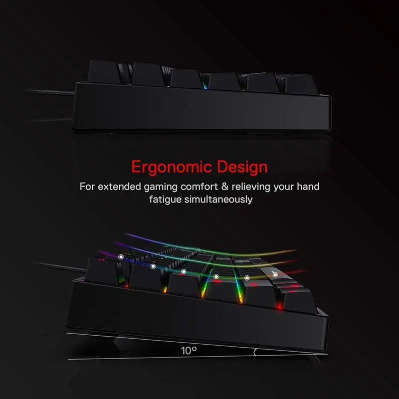 Redragon K582 SURARA RGB Mechanical Gaming Keyboard with 104 Keys, Red Switches, RGB Backlit Wired Gaming Keyboard for PC & Mac
