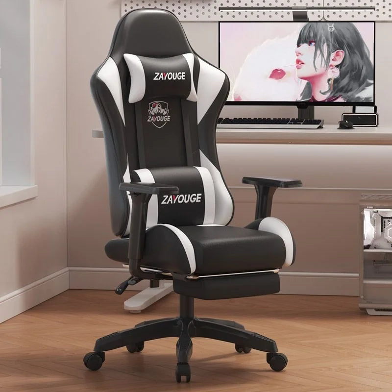 AOLIVIYA Gaming Reclining Chair Ergonomic Office Chair with Footrest, Adjustable Swivel Computer Chair, Racing Style E-Sports Gaming Seat