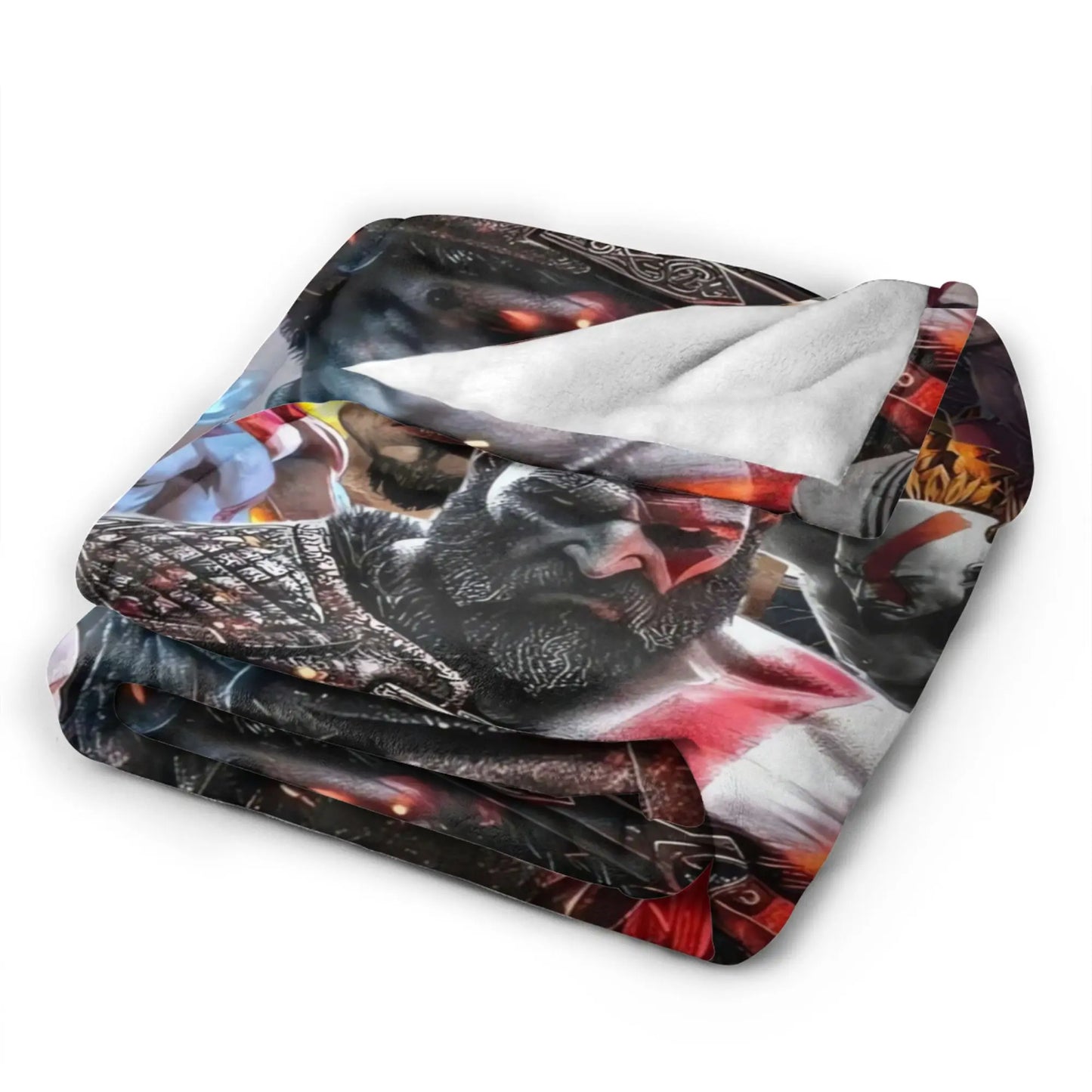 God of War Game Gamers Kratos Blanket  Decorative Flannel Bedding Throws For Couch Chair Sofa Bed Soft Bedspread Gift Idea
