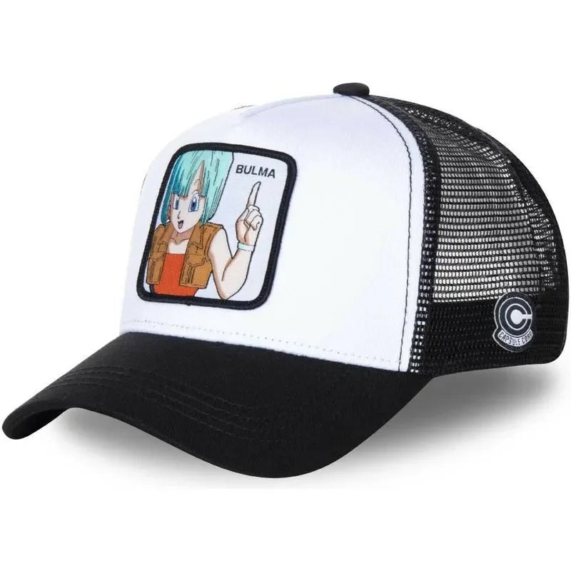 Cappellino da viaggio estivo Dragon Ball Buu Goku per uomo, con visiera, ricamo, stile hip-hop, visiera parasole, regolabile, in rete, tipo "trucker"