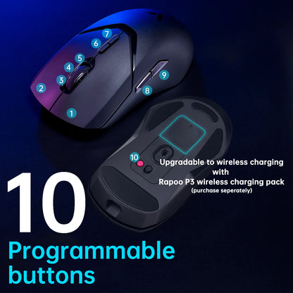Rapoo VT9PRO Wireless Gaming Mouse PAW3398 26000 DPI Lightweight Programmable Ergonomic Gaming Mouse with Type-C Rechargeable Dual Mode