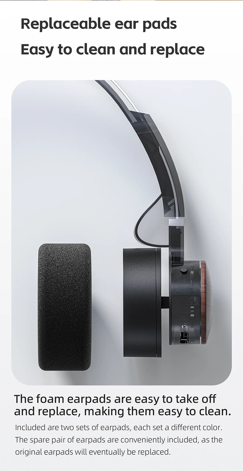 FIIO EH11 On-Ear Bluetooth Headphones – Hi-Res LDAC Wireless Bass Headset, 30H Battery, Dual Device Connection & Lightweight Retro Design