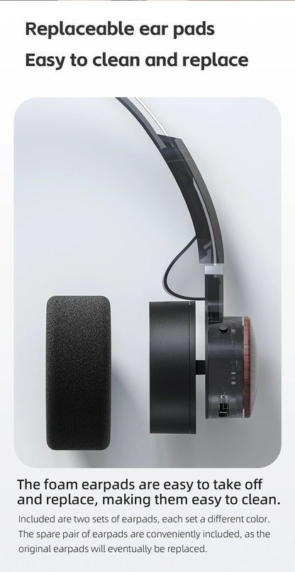 FIIO EH11 On-Ear Bluetooth Headphones – Hi-Res LDAC Wireless Bass Headset, 30H Battery, Dual Device Connection & Lightweight Retro Design