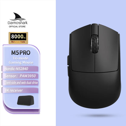Darmoshark M5 Air Wireless Gaming Mouse Forged Carbon Fiber 30K DPI PAW3395 Sensor Lightweight Ergonomic Mouse for PC Gaming