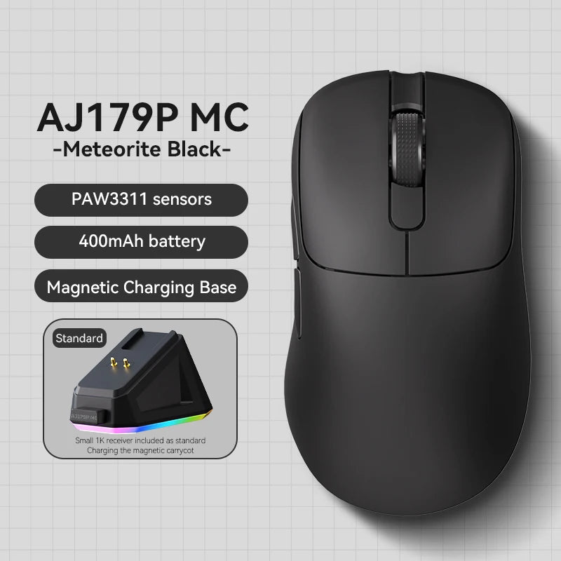 Ajazz AJ179 APEX langaton pelihiiri värinäytöllisellä telakalla, Bluetooth, PAW3395, 400mAh akku, 8000Hz virkistystaajuus
