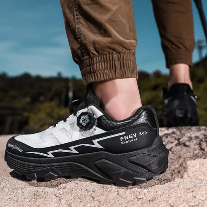 Men's Sneakers Casual Outdoor Anti-Slip Shock-Absorbing Versatile Off-Road Hiking Shoes, Comfortable Soft Sole Running Shoes for Men