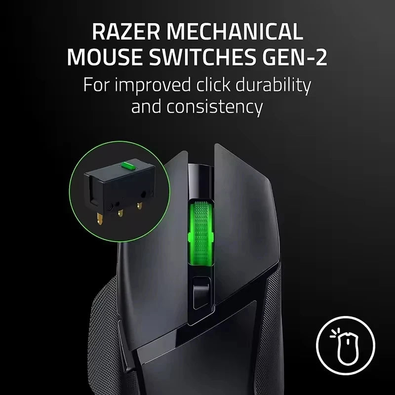 Original Razer Basilisk V3 X HyperSpeed anpassningsbar trådlös gamingmus med 18K optisk sensor, Chroma RGB och 9 programmerbara kontroller