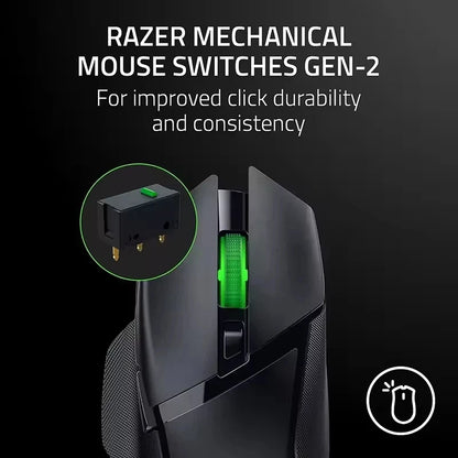 Original Razer Basilisk V3 X HyperSpeed anpassningsbar trådlös gamingmus med 18K optisk sensor, Chroma RGB och 9 programmerbara kontroller