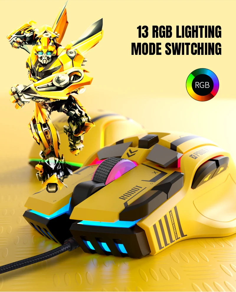 HXSJ Programmable Gaming Mouse Wired 12800 DPI RGB Gaming Mouse with 12 Programmable Buttons, Ergonomic Wired Gaming Mouse for PC, Laptop & Windows