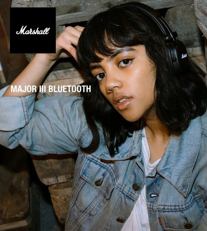 Marshall Major III Wireless Bluetooth Headphones with Deep Bass, Active Noise Cancelling, Foldable Over-Ear Wireless Headphones with Microphone