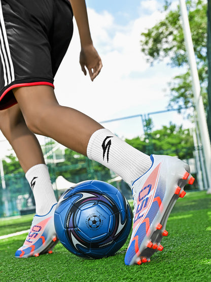 Chaussures de football AG/FG de style nouveau, crampons stables en TPU longs, unisexe, pour terrain de gazon extérieur, matchs et entraînements de football