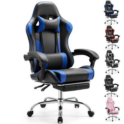 JHK Ergonomic Racing Gaming Chair with Lumbar Support, Adjustable PU Leather Computer Chair, Swivel Office Gaming Chair with Headrest & Armrests