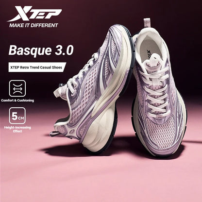 Xtep Basque 3 Παπούτσια γυμναστικής για γυναίκες Ελαφριά Ανθεκτικά στη φθορά Μοντέρνα Ανθεκτικά Παπούτσια με παχιά σόλα Casual Αθλητικά γυναικεία παπούτσια 874218320006