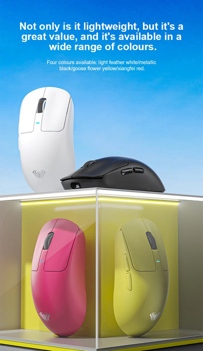 AULA SC680 Wireless Gaming Mouse, Tri-Mode Bluetooth 5.0/2.4G/Wired Gaming Mouse with PAW3395 Sensor, 26000 DPI Super Lightweight Gaming Mouse for PC, Mac & Laptop