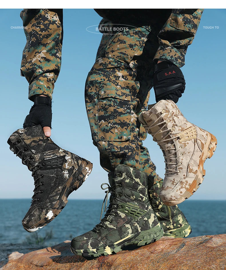 Hiking Shoes Men Boots Wear-resistant  Breathable Casual Sports Shoes Men Ankle Boots Comfortable Outdoor High-top Boots Men