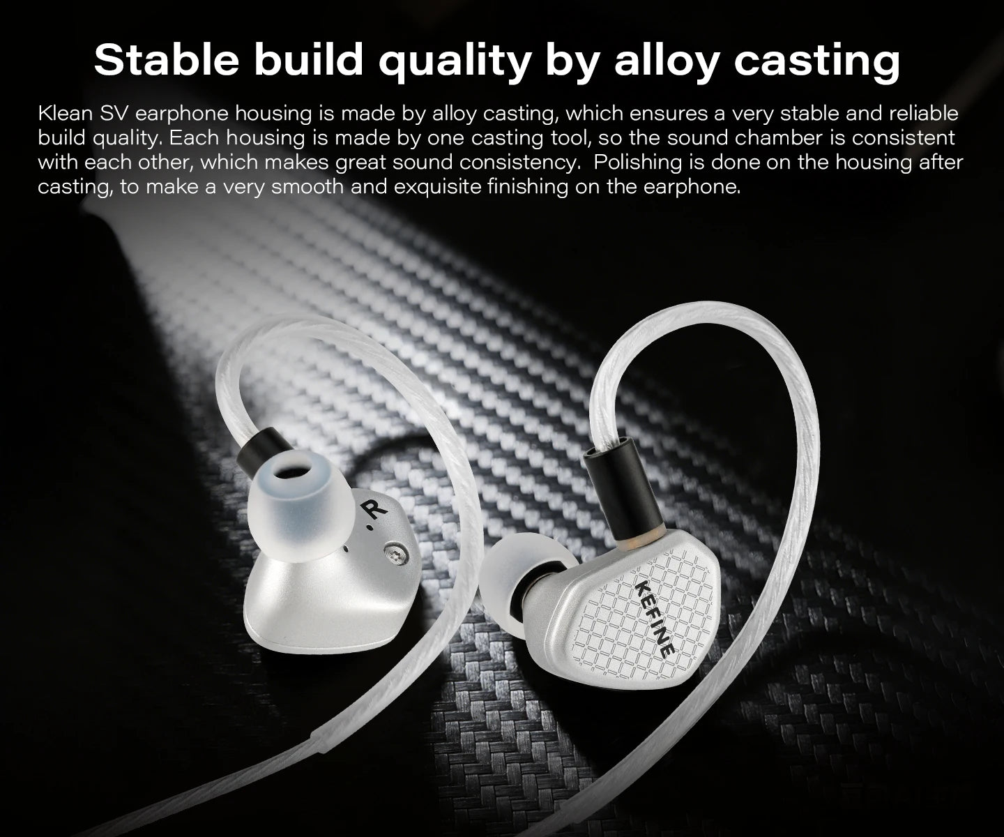 Angelears Kefine Klean SV 10mm DLC Diaphragm Dynamic Driver IEMs – Hi-Fi In-Ear Earphones with Interchangeable Nozzles &amp; Silver-Plated SPC Cable