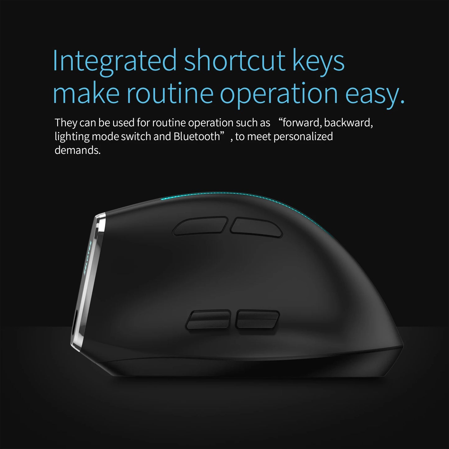 ZELOTES F36 Vertical Wireless Mouse Bluetooth Ergonomic Mouse, Rechargeable 2.4G Wireless Gaming Mouse, 2400 DPI Programmable Mouse for Laptop & PC