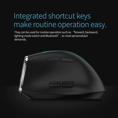 ZELOTES F36 Vertical Wireless Mouse Bluetooth Ergonomic Mouse, Rechargeable 2.4G Wireless Gaming Mouse, 2400 DPI Programmable Mouse for Laptop & PC
