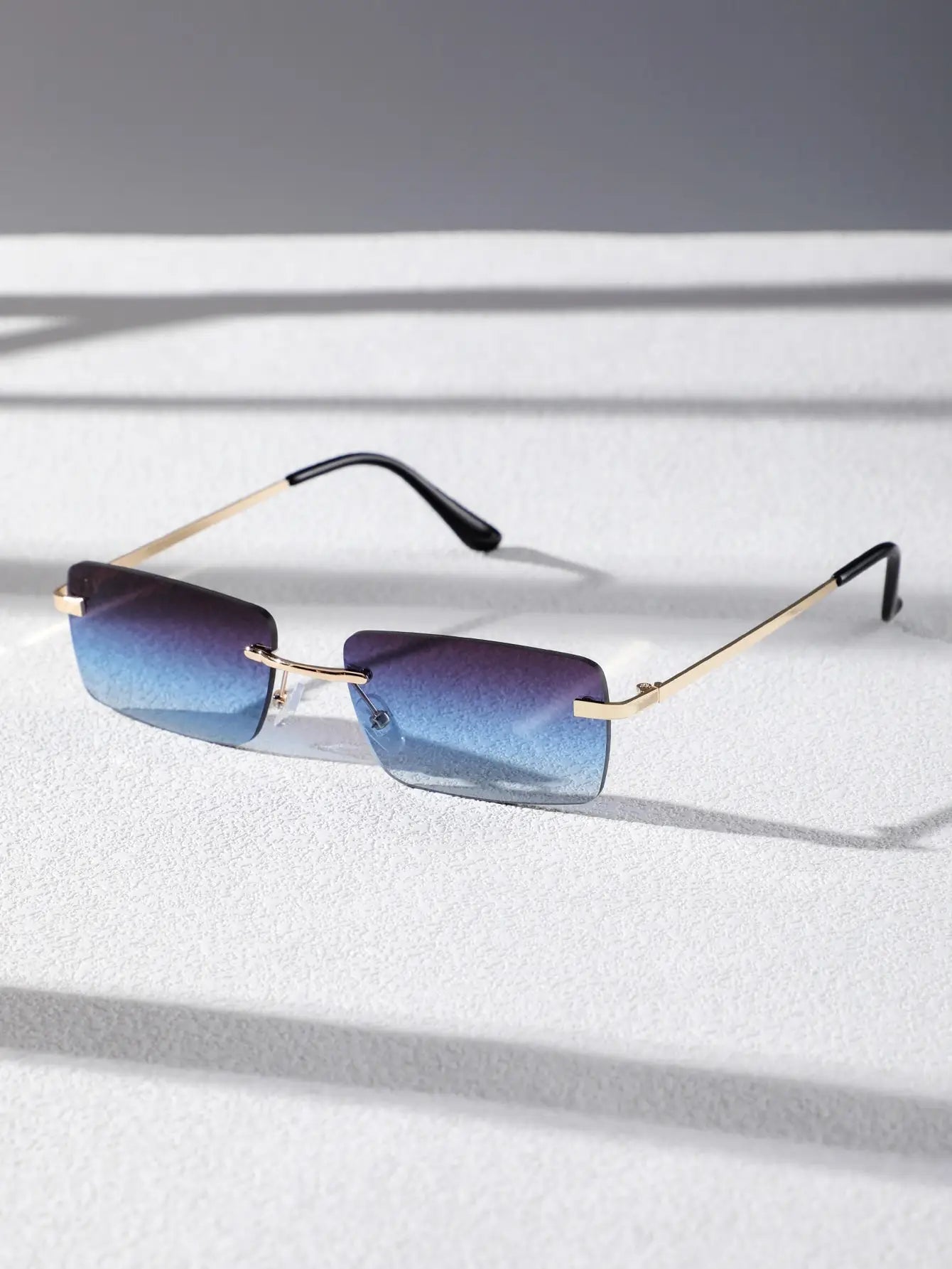 1/2PCS Unisex Metal Square Frame Fashio Rimless Sunglasses For Outdoor Beach Party