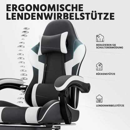 Ergonomic Gaming Chair Office Chair with Breathable Fabric, 360° Swivel Desk Chair, Adjustable Height Computer Chair with Lumbar Support