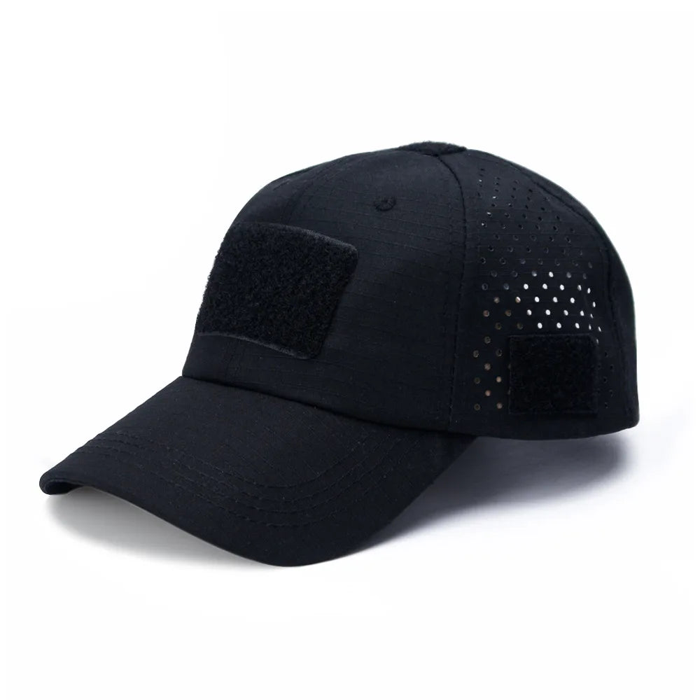 Cappellino da baseball casual sportivo traspirante con motivo mimetico da uomo, cappello da sole per appassionati di stile militare, cappello tattico, cappello da addestramento militare, cappello a secchiello