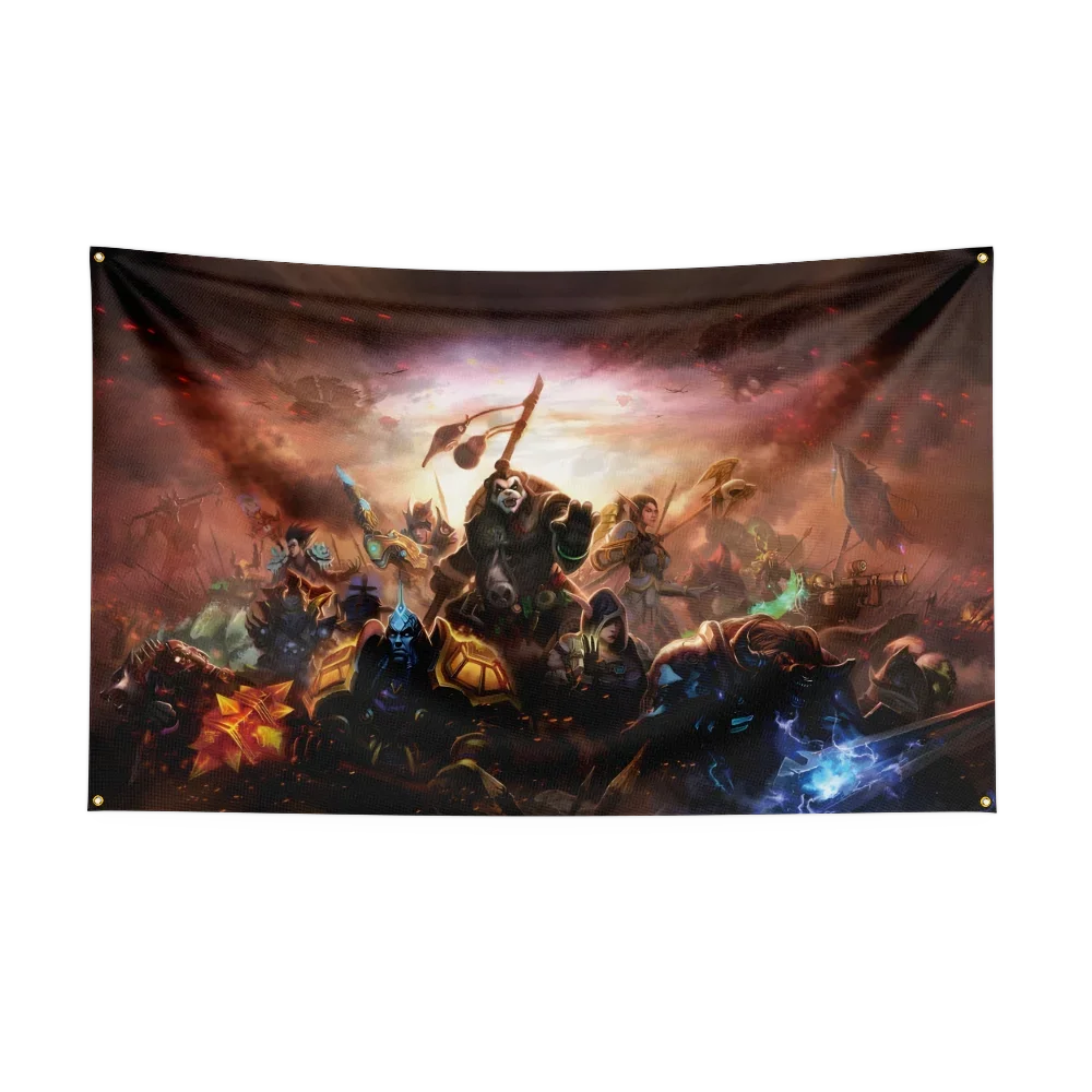 90X150CM Worlds of Warcrafts Wow Flag Polyester Digital Printed Game Tapestry Curtain For Decor dota1s