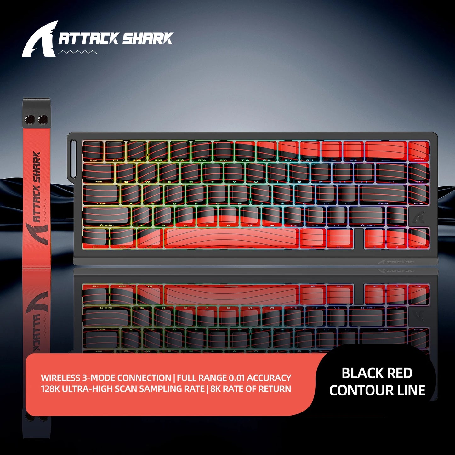 ATTACK SHARK X68HE Magnetic Mechanical Keyboard, 8000Hz Rapid Trigger Gaming Keyboard with Hall Effect Magnetic Switches, SOCD, 0.01mm RT, Wired RGB Keyboard