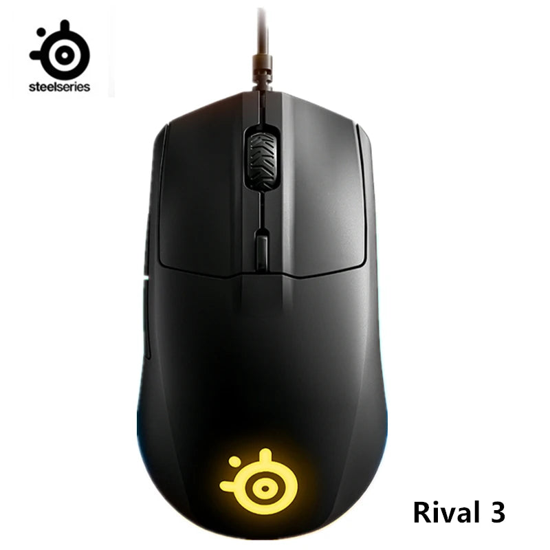SteelSeries Rival 3 Gaming Mouse with TrueMove Core Optical Sensor, 8,500 CPI, 6 Programmable Buttons, Prism RGB Wired Gaming Mouse