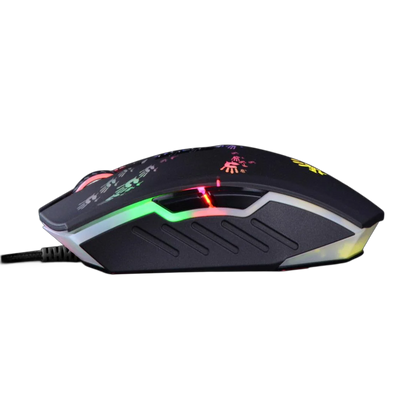 A4Tech Bloody A60 Gaming Mouse RGB Wired Mouse, 6200 CPI, 8 Programmable Macro Keys, Drag Click Gaming Mouse, 1000Hz Polling Rate