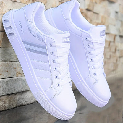 Men's Low-Top Skateboarding Sneakers - Breathable Synthetic Upper, Durable Pvc Sole, Round Toe Design, Suitable for Casual and Formal Wear Skateboard Shoes, Casual Shoes, Stylish Lace-Up Design, Equipped with Comfortable Fabr