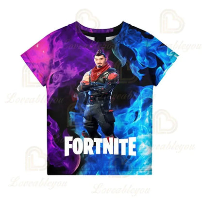 T-shirt infantil 3D Fortnite Victory Game – roupa de bebé Harajuku, top fofo de herói Battle Royale para meninos e meninas