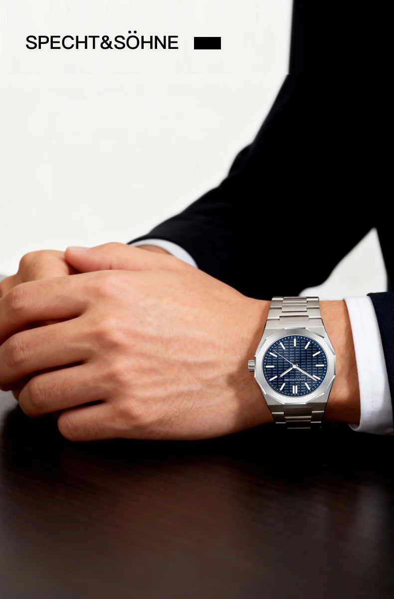 Novo relógio de pulso masculino Specht & Söhne 2026, raro e elegante, ultrafino, 38MM, em aço, cristal de safira, quartzo VH31