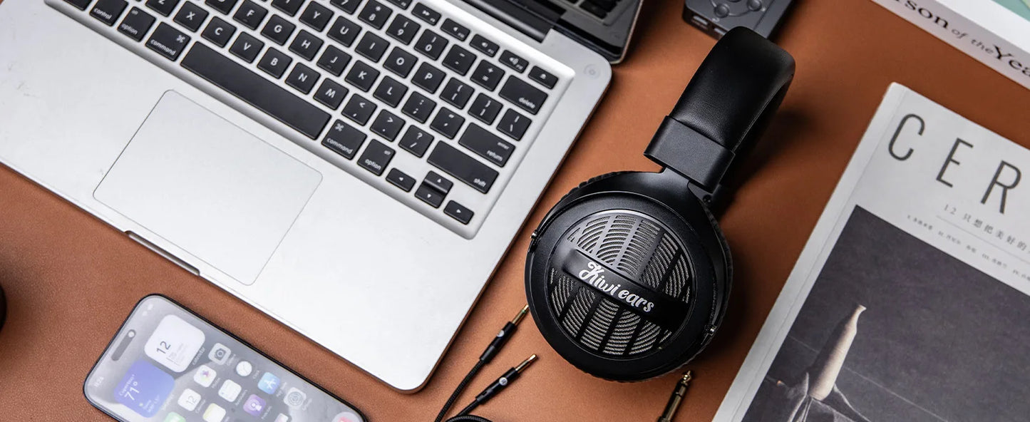 Linsoul Kiwi Ears Ellipse Studio-Grade Open-Back Dynamic Driver Headphones with Detachable Cable, Hi-Fi Bass Over-Ear Wired Headset