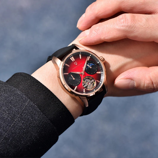 Pánské hodinky Pagani Design, nový model, luxusní mechanické hodinky s automatickým nátahem, 41 mm, z nerezové oceli, vodotěsné do 10 barů, styl „pilota“