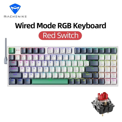 MACHENIKE K500-B94 Mechanical Keyboard Wired Gaming Keyboard, 94-Key Hot Swappable RGB Mechanical Keyboard with PBT Keycaps, Compact 90% Gaming Keyboard for PC & Laptop