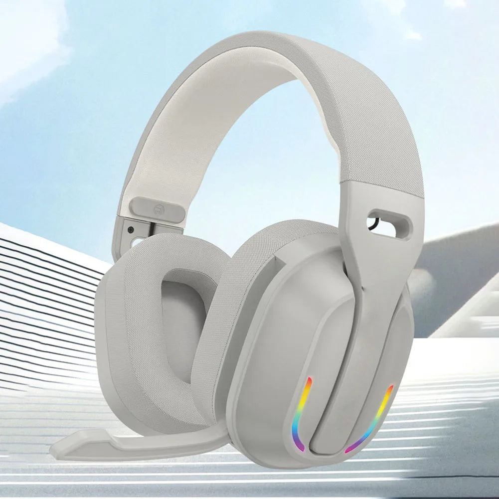 B500 RGB Wireless Gaming Headset Bluetooth 5.4 Noise Cancelling Headphones with Mic, 60H Playtime, HD Stereo Sound for PC, Mobile & Console Gaming