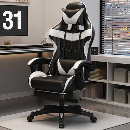 Ergonomic Office Chair Modern Gaming Chair with Rotatable Design, Comfortable Breathable Executive Desk Chair with Armrests for Home & Office