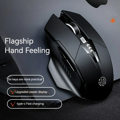 Inphic F1 Rechargeable Wireless Mouse, Bluetooth & 2.4G Silent Wireless Mouse with 6 Buttons, Adjustable DPI, Ergonomic Gaming & Office Mouse for Laptop, PC & Tablet