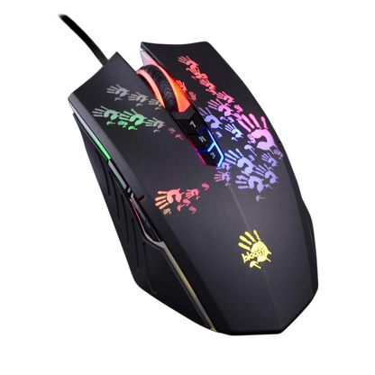 A4Tech Bloody A60 Gaming Mouse RGB Wired Mouse, 6200 CPI, 8 Programmable Macro Keys, Drag Click Gaming Mouse, 1000Hz Polling Rate