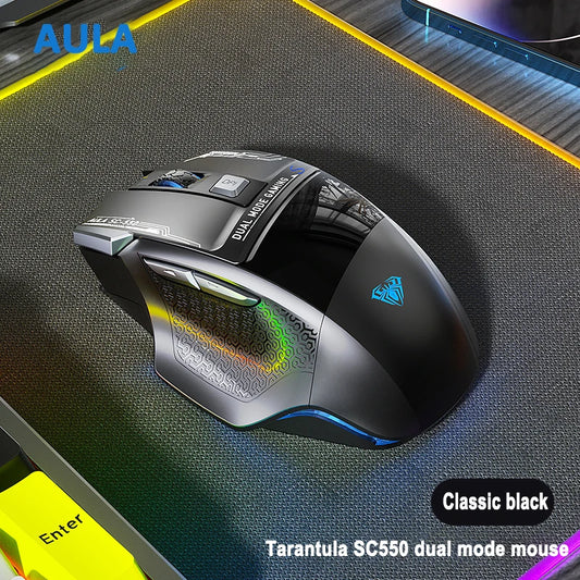 AULA SC550 gaming miš 2.4G bežični makro miš s RGB pozadinskim osvjetljenjem, ergonomskim dizajnom, e-sports miš, PC dodaci